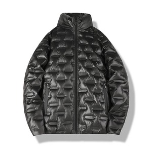 Veste d'hiver en coton rembourrée pour hommes de la meilleure qualité Veste matelassée à col montant personnalisée brillante à la mode promotionnelle - Product Image 5