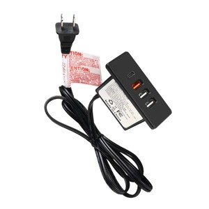 ปลั๊กพ่วง 20 วัตต์ 3 พอร์ต USB-A 1 พอร์ต USB-C แบบฝัง ช่องเสียบฮับ รองรับ PD 5V/<span class=keywords><strong>2</strong></span>.4A ชาร์จเร็ว 4 พอร์ต USB สำหรับติดตั้งบนเตียง โต๊ะทำงาน - Product Image 1