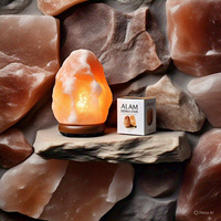 Emballage personnalisé 12-15 Kgs lampe au sel de l'Himalaya biologique meilleure qualité écologique amour Feng Shui croix décoration de la maison fleur
