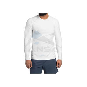 เสื้อแรชการ์ดผู้ชายดีไซน์ล่าสุด ระบายอากาศได้ดี สีแดงสุดฮิต รับผลิตตามแบบ OEM ขายส่ง คุณภาพสูง ผ้าสเตรช แห้งเร็ว - Product Image 1