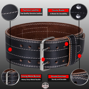 Cinturón de seguridad de longitud personalizada para entrenamiento de gimnasia Cinturón de elevación de potencia de cuero de vaca genuino con hebilla de acero de Pakistán - Product Image 2