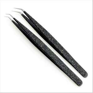 KOUNAIN profesional 90 grados oro rosa pinzas de aislamiento Nano fibra extensión de pestañas 0,03mm Acero inoxidable agarre perfecto - Product Image 3