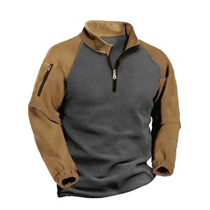 Pull-over tactique en molleton chaud d'hiver pour hommes, nouvelle demi-fermeture éclair Boxy chasse en plein air tir Patchwork pour les Sports d'hiver - Product Image 3