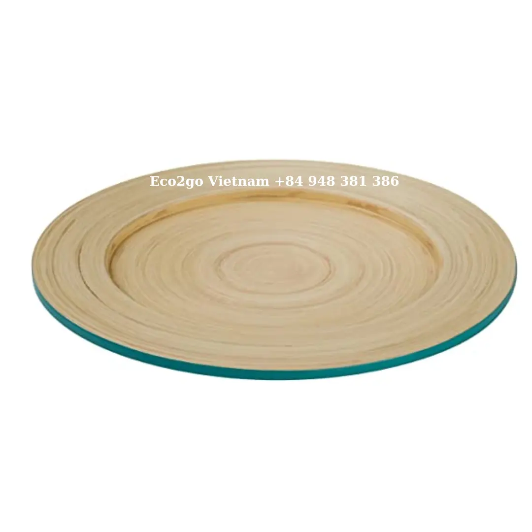Reusable Spun Bamboo Plate/bamboo plate wall panel/bamboo charcoal metal plate High Quality By Eco2go Vietnam