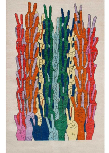 Tapis d'intérieur en laine noué à la main, multicolore, écologique, antidérapant, motif uni, style moderne pour le salon - Product Image 2