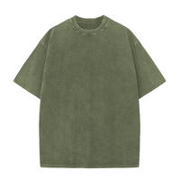 T-shirt personnalisé en coton lourd vintage beige délavé, imprimé DTG, style streetwear, motif anime, pour homme