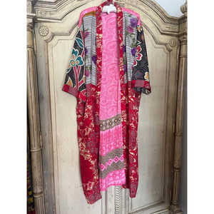 Chaqueta de Seda Japonesa Estilo Punk Vintage, Blazer Floral Acolchado con Bordados y Parches, Abrigo para Mujer de Primavera/Verano/Invierno - Product Image 1