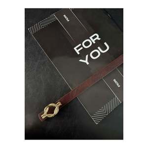 Thin Snake Buckle Basic Women's Trouser <b>Belt</b>, Jacket <b>Belt</b>, Dress <b>Belt</b> - <b>Burgundy</b> - Product Image 2