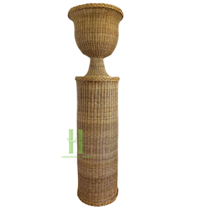 Jarrón de coalescencia moderno de urna con patas de mimbre negro para decoración de flores Variedad de diseño OEM en HNH Craft Factory - Product Image 6