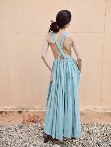 Bohemio Sexy con estilo personalizar tamaño y color Maxi vestidos asequibles en el mejor conjunto de ropa de mujer de fabricación de estampado de bloque de mano - Product Image 2