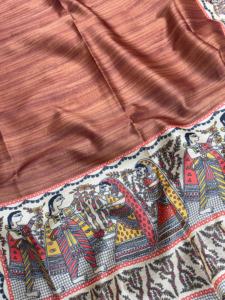 Elegancia de moda vestir ropa étnica mejor suave Tussar seda Sari Blusa con kalamkari e impresiones trabajo exportador indio - Product Image 5