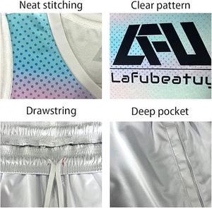 Uniforme de baloncesto de color personalizado ligero de alta calidad para adultos 100% poliéster antibacteriano transpirable conjunto de talla grande - Product Image 6