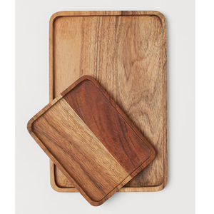 Plateau de service rectangulaire en bois d'acacia fait à la main, moderne et luxueux, vente chaude, 100 pièces, pour fruits, salades, mariages, événements, cuisine - Product Image 5