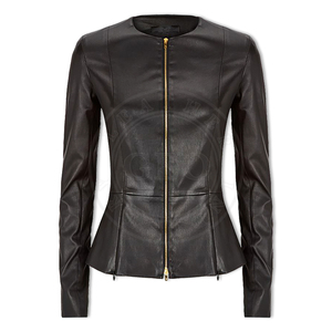 แจ็คเก็ตหนังแฟชั่นผู้หญิง,แบบลำลองมีซิปออกแบบได้ตามต้องการ - Product Image 5