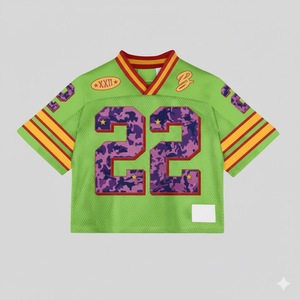 Wholesale Custom Printed Red 100% Polyester Mesh Breathable Quick Dry Moisture Wicking Short Men American <b>Football</b> Fan Jersey - Product Image 4