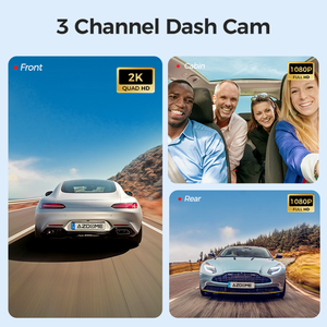 Azdome S58 2K + 1080P + 1080P 3 Kênh 4G Dash Cam Không Thấm Nước Wifi Máy Ảnh GPS Thiết Bị Theo Dõi Xe Hộp Đen - Product Image 2
