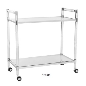 Carrito de servicio cuadrado de Metal de 3 niveles de alta calidad, muebles decorativos, aspecto moderno para el hogar, Hotel, carrito de servicio decorativo - Product Image 3