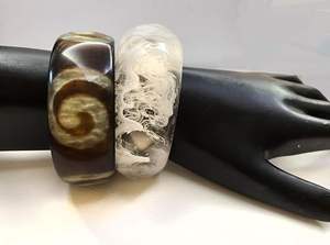 UnfoldSelf Handcrafted Woven Resin Bangles Set Waterproof <b>Customizable</b> Color Luxury Fashion Statement Wedding Bracelet - Product Image 3