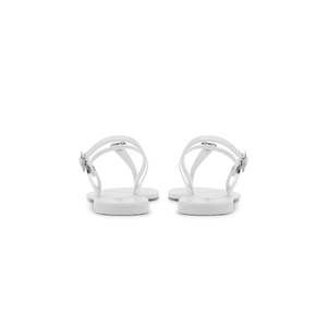 Sandales plates Valentino Jally V-Detail en blanc - Product Image 3