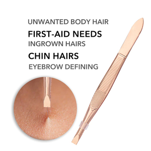 Pince à sourcils dorée en acier inoxydable, outil de maquillage, pointe inclinée, épilateur, pince cosmétique pour les sourcils, outil de soins de beauté - Product Image 3