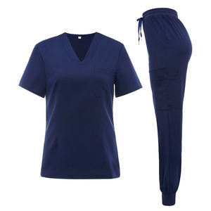 Vente en gros Ensemble de gommages médicaux bleus personnalisés Ensembles de gommage d'allaitement avec logo Ensembles d'uniformes Fit Jogger Uniformes d'hôpitaux - Product Image 1