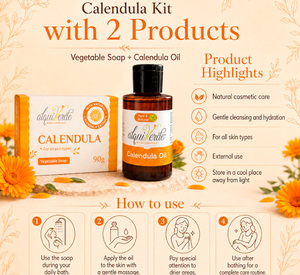 Set Calmante de Caléndula Orgánica Alquiverde para Adultos - 60g de Aceite de Caléndula, 90g de Jabón Natural de Caléndula, Revitalizador de Piel para Todo Tipo de Piel - Product Image 2
