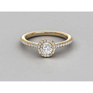 Bague solitaire en or 14 carats avec diamant brillant - Product Image 6