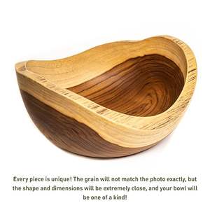 Bol de cuisine en bois pratique, design en bois naturel pour le service quotidien des aliments, ajoute de la chaleur à la décoration de la table à manger - Product Image 5