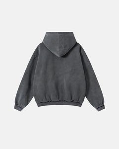 Sudadera con capucha de algodón terry con cremallera, efecto desgastado por el sol y lavado ácido, 400 g/m², personalizada al por mayor para streetwear - Product Image 4
