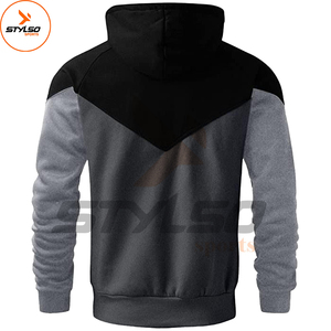 Automne hiver hommes haute qualité 100% coton polaire pull européen américain pull à capuche Micro Logo imprimé Patchwork XS taille - Product Image 2
