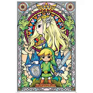 Affiche en vitrail sur le thème de la fenêtre d'église de la Légende de Zelda - Product Image 4