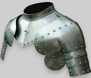 Par de pauldrones de acero gótico Larp con armadura de hombro pulida Gorget para accesorios de Cosplay de caballero - Product Image 2