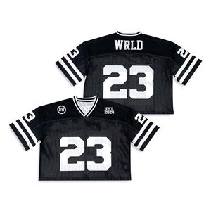 เสื้อเจอร์ซีย์เล่นฟุตบอลแบบตาข่ายสไตล์อเมริกันเสื้อผ้าแนวสตรีทสำหรับผู้ใหญ่เสื้อสไตล์สตรีทโอเวอร์ไซส์ดีไซน์ว่างเปล่าออกแบบได้ตามต้องการ - Product Image 4