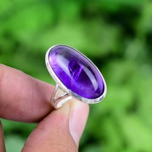Handmade 925 Sterling Silver Amethyst <b>Spinner</b> <b>Ring</b> Best Design Classic Wedding Gift Jewelry with Oval Cut Gemstone for Parties - Product Image 3