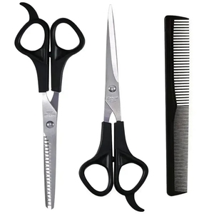 Ciseaux de coiffeur professionnels en acier inoxydable de 6.0 pouces lame droite tranchante poignée en caoutchouc outil de beauté de coiffure conception émoussée - Product Image 4