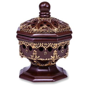 Mini Quemador de Incienso Árabe de Latón con Cuerpo de Madera, Decoración Religiosa para el Hogar, Natural y Duradero para la Temporada del Ramadán - Product Image 2