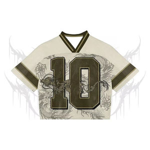 Camiseta clásica de fútbol americano y fútbol personalizada para hombre, malla cuadrada recortada de gran tamaño con técnicas impresas - Product Image 1