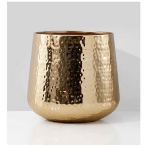 Vase en aluminium doré fabriqué à la main Accent décoratif unique pour les mariages, les festivals et les intérieurs modernes - Product Image 2