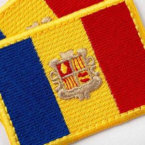 Le drapeau de la principauté d'Andorre emblème brodé à repasser, applications de couture patchs de broderie patch drapeau d'Andorre - Product Image 5