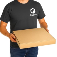 Grande boîte à pizza en papier kraft brun 40x40 cm, robuste et résistante aux UV, pour l'emballage alimentaire, expédition d'articles carrés et plats