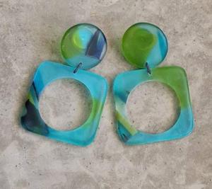 Creative Design <b>Epoxy</b> <b>Resin</b> Earrings Marble Effect Lightweight Earrings For Wedding & Birthday Party Gift For Girl At Best <b>Price</b> - Product Image 1
