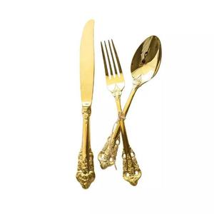 Gold Hammered Brass Cutlery <b>Set</b> Flatware Dinner Knife Fork Spoon Luxury Tableware <b>For</b> Hotels Dinning Wedding <b>Dinnerware</b> Cutlery - Product Image 6
