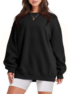 Haute qualité femmes surdimensionné coton polaire pull à capuche sweat impression personnalisée avant confortable coupe ample pour l'hiver - Product Image 6