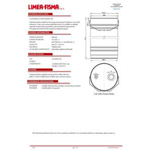 Tambour cylindrique en acier de qualité supérieure, diamètre 306 mm, personnalisable, capacité totale de 24 à 32 litres. - Product Image 2
