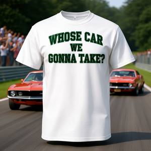 T-shirt College Crew Racing: di che auto siamo andati a prendere? Tema Originale di Corse Automobilistiche per Appassionati di Auto - Product Image 3
