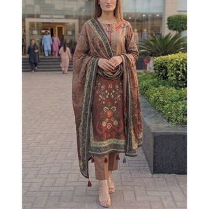 Costume décontracté 3 pièces FUSION longue taille grande série SL00252 - Motif brodé décoratif imprimé tricoté pour printemps automne 4XL - Product Image 1