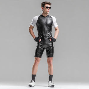 Tight Fashionable Leather <b>Shorts</b> <b>Men's</b> Button Waist Pocket Leather <b>Shorts</b> <b>Men</b> <b>Cycling</b> Racer Leather <b>Shorts</b> <b>Mens</b> - Product Image 2