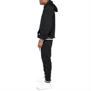 Chándal deportivo personalizado de alta calidad para hombre, traje deportivo de gimnasio ligero transpirable de invierno talla XL, chándal liso a rayas - Product Image 4