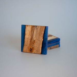 Juego de Posavasos de Resina y Madera con Diseño de Remolino, Cuadrados, Resistentes al Calor, Hechos a Mano, para Decoración de Mesa de Cafetería, Bar, Regalo, Artículo al por Mayor - Product Image 3