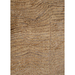 พรมขนสัตว์และไหมไผ่ถักมือสีเบจและสีน้ำตาล ขนาด 9x12 ฟุต รูปทรงสี่เหลี่ยมผืนผ้า สำหรับห้องนั่งเล่นหรือทางเดินในบ้าน-AKWB-3539 - Product Image 3